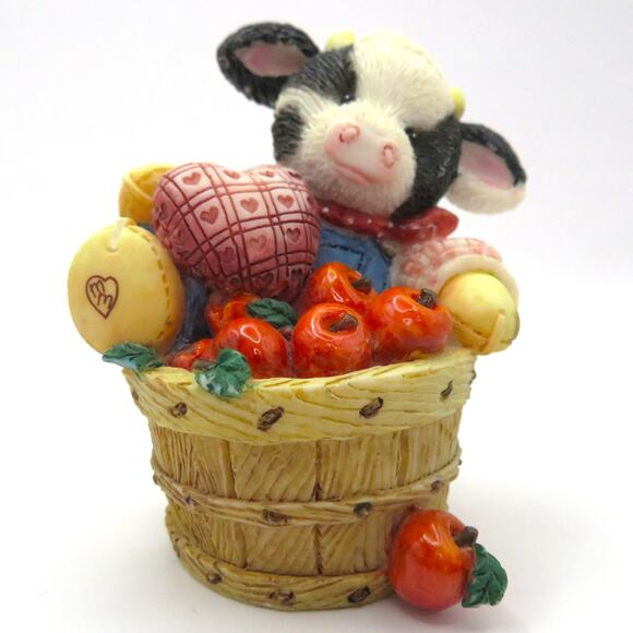 Mary's Moo Moos, I Love You A Bushel and A Peck Cow Figurine #104264 Enesco 1994 - Picture 11 of 11